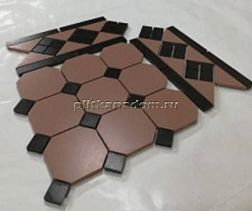 Идальго Метлахская плитка Диана Коричневая (Микс) Матовая Настенная плитка 30x30 см